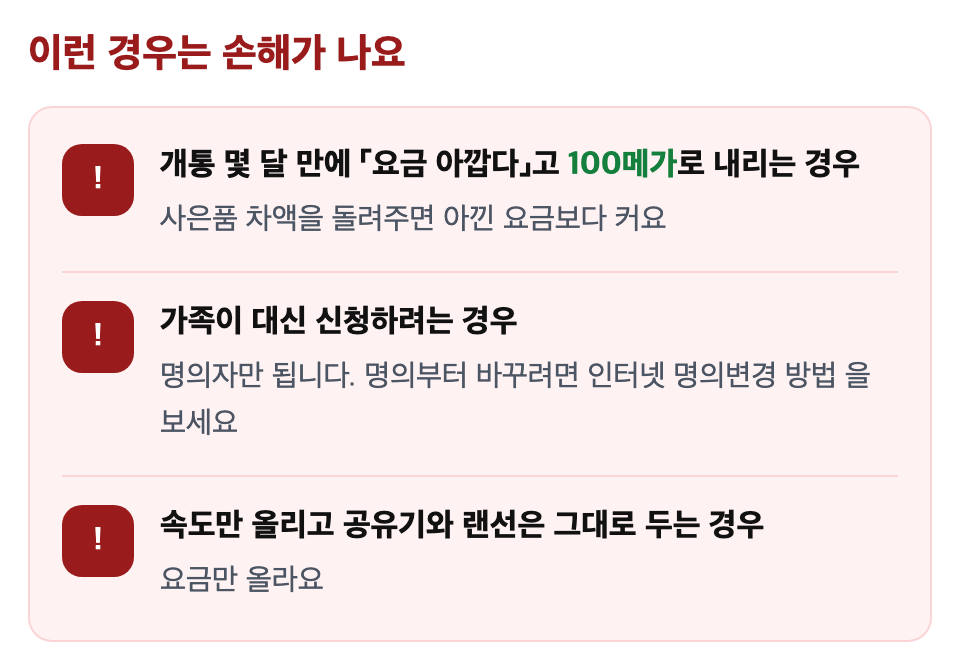 이런 경우는 손해가 나요: 개통 몇 달 만에 